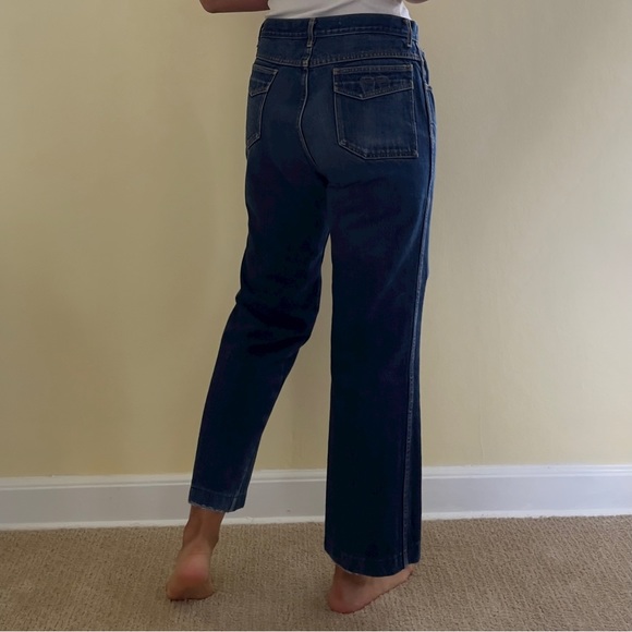 Rare Vintage Pierre Cardin Paris Wide Denim Crop Wide Leg Jeans 30x27 - Picture 3 of 13